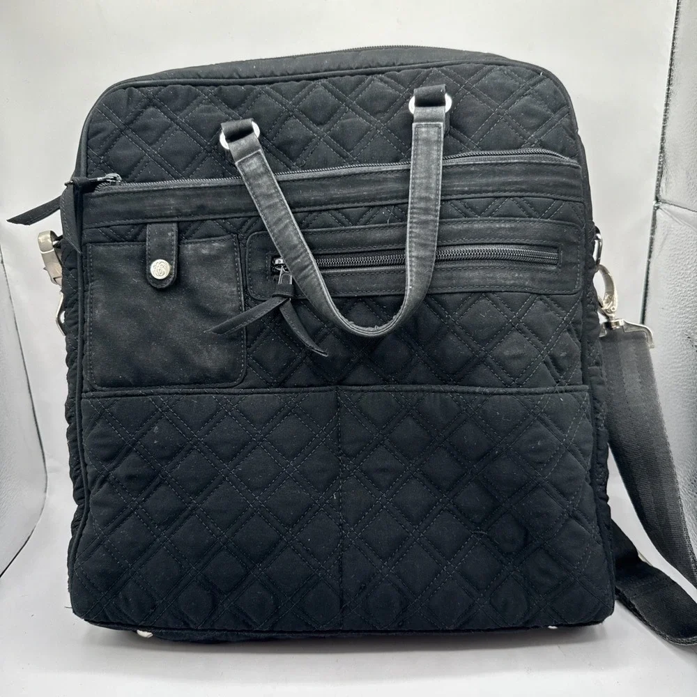 Vera‎ Bradley Quilted Elit Hobo Black Shoulder Purse Handbag